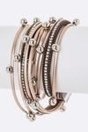 Beaded Double Wrap Metallic Bracelet