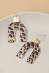 Animal print arch drop earrings