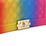 LARGE SIZE MODERN CROSSBODY RAINBOW JELLY BAG