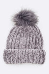 Chenille Texture Faux Fur Beanie