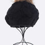 EMMEZ Cable Knit Natural Raccoon Fur Pom Beret