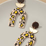 Embossed animal print arch drop earrings