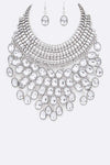 Crystal Bib Head Turner Statement Necklace Set