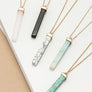 LONG BAR NATURAL STONE PENDANT NECKLACE