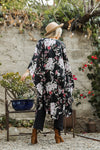 Floral Butterfly Sleeve Kimono Wrap - Chic Style