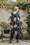 Floral Butterfly Sleeve Kimono Wrap - Chic Style