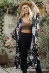 Floral Butterfly Sleeve Kimono Wrap - Chic Style