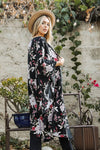 Floral Butterfly Sleeve Kimono Wrap - Chic Style
