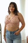 Crochet Daisy Longline Bralette Plus Size Top