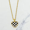 Checkered Heart Necklace