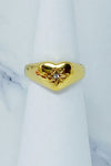 Sunburst Heart Signet Ring