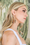 Carnelian & Jade Feather Fringe Hoop Earring