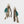 Green Feather Chain Long Statement Earrings