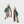Green Feather Chain Long Statement Earrings