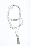 Jade Multi Layered Tassel Pendant Necklace