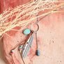 Turquoise Charm Feather Pendant Necklace