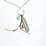 Turquoise Charm Feather Pendant Necklace
