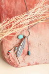Turquoise Charm Feather Pendant Necklace