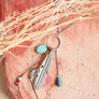 Turquoise Charm Feather Pendant Necklace
