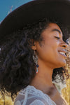 Dangling Rose Quartz Fringe Earrings Tassel Chic