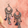Dangling Rose Quartz Fringe Earrings Tassel Chic