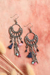 Dangling Rose Quartz Fringe Earrings Tassel Chic