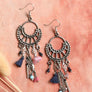 Dangling Rose Quartz Fringe Earrings Tassel Chic