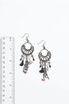 Dangling Rose Quartz Fringe Earrings Tassel Chic