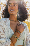 Dangling Rose Quartz Fringe Earrings Tassel Chic