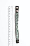 Woven Velvet Snap Bracelet With Beaded Design
