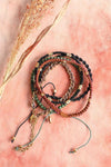 Stackable Bead And Woven Cord Bracelet Set