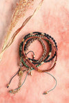 Stackable Bead And Woven Cord Bracelet Set