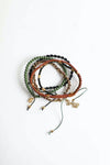 Stackable Bead And Woven Cord Bracelet Set