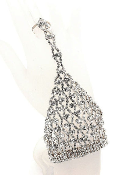 Diamond Theme Spring Wrap Rhinestone Hand Bracelet