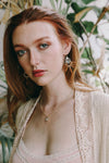 Suede Fringe Multi-bead Dangle Earrings