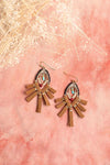 Suede Fringe & Multi-bead Statement Earrings
