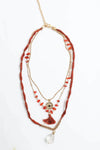 Carnelian Crystal Multi-layer Tassel Necklace