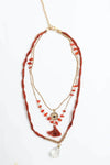 Carnelian Crystal Multi-layer Tassel Necklace