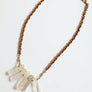 Crystal Drop Necklace With Suede Chain Details