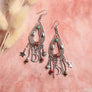 Carnelian Stone Multi-bead Teardrop Earrings
