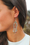 Carnelian Multi-bead Teardrop Dangle Earrings