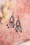 Carnelian Stone Multi-bead Teardrop Earrings