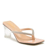 LITCHI CRYSTAL LINED THONG BLOCK HEELED SANDAL
