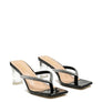 LITCHI CRYSTAL LINED THONG BLOCK HEELED SANDAL