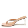 LITCHI CRYSTAL LINED THONG BLOCK HEELED SANDAL