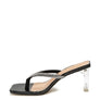 LITCHI CRYSTAL LINED THONG BLOCK HEELED SANDAL