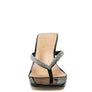 LITCHI CRYSTAL LINED THONG BLOCK HEELED SANDAL