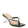 LITCHI CRYSTAL LINED THONG BLOCK HEELED SANDAL