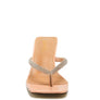 LITCHI CRYSTAL LINED THONG BLOCK HEELED SANDAL