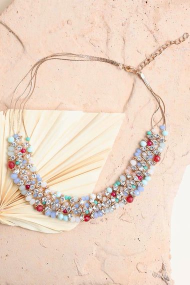 Elegant Bead And Crystal Bib Necklace Design